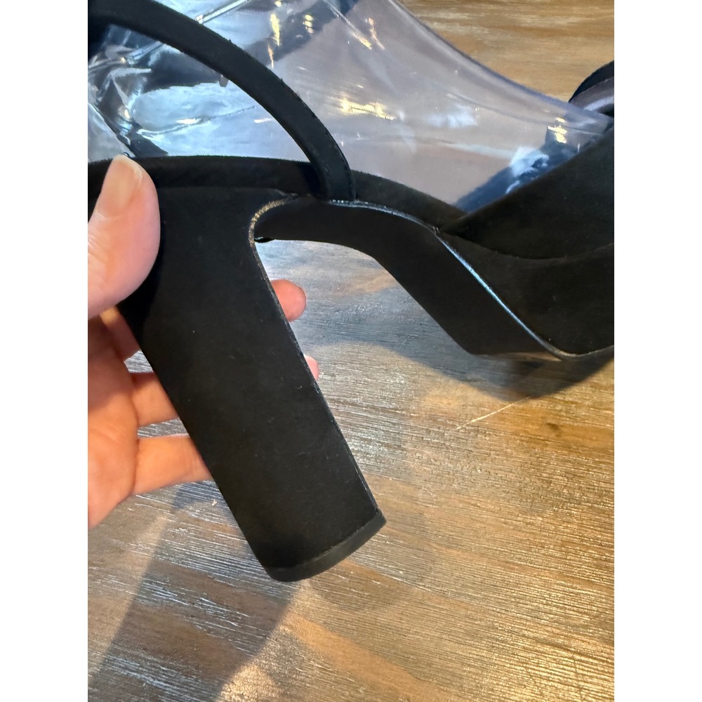 NY&C Raya Black Flower Platform Heels 10 NIB Chunky Dressy Pumps - Picture 8 of 13